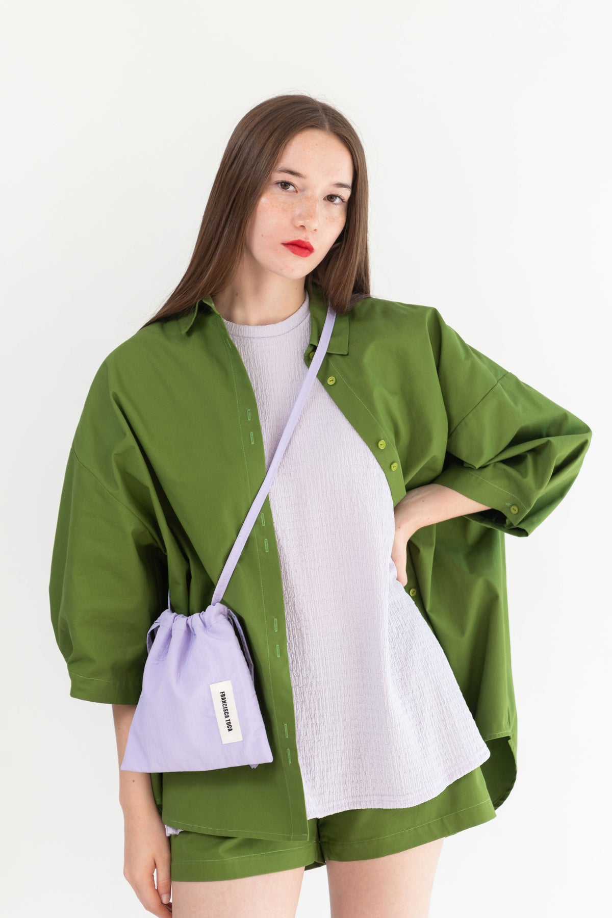 CAMISA 3/4 GABARDINA VERDE