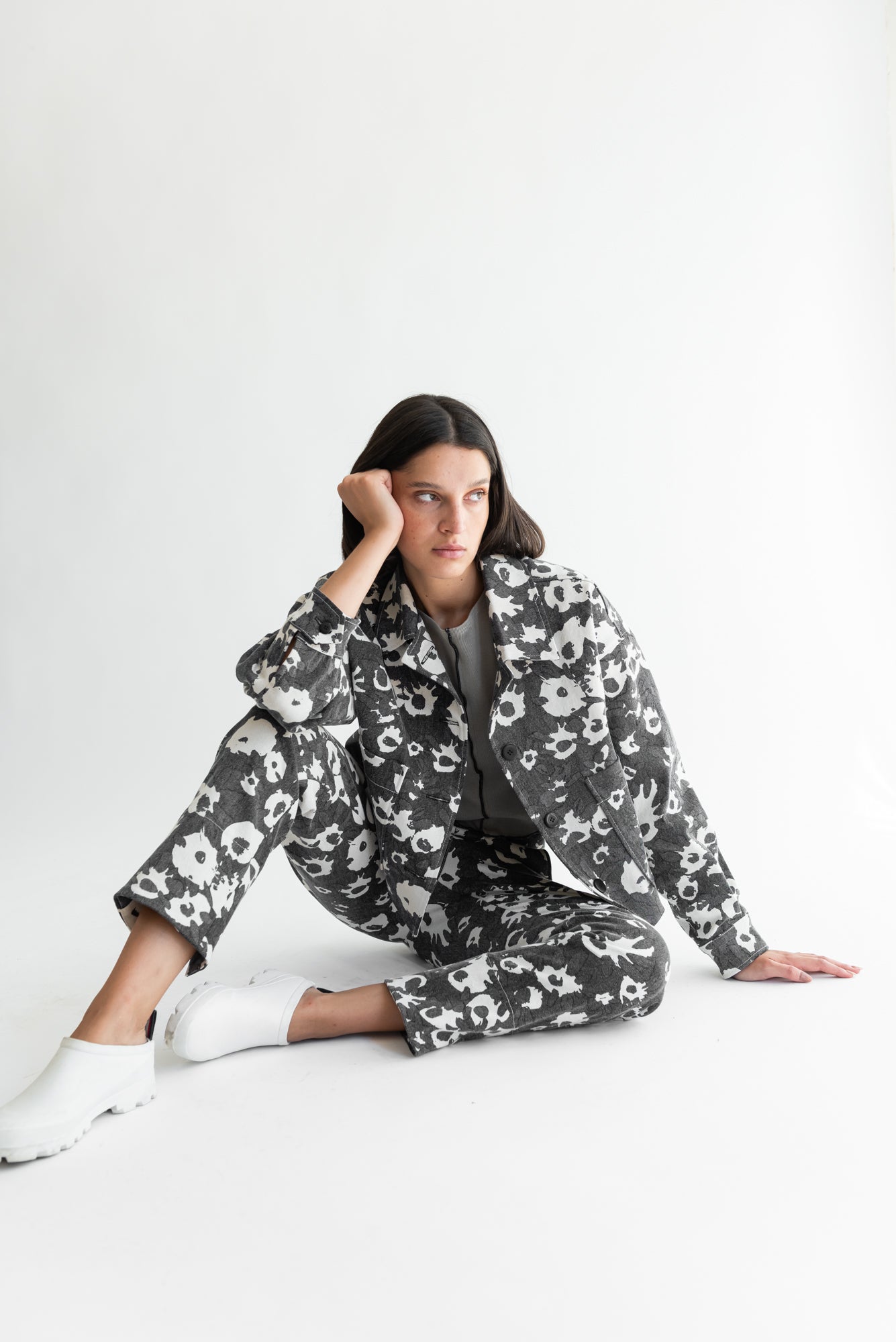 CHAQUETA OMI MESCLILLA ESTAMPADA