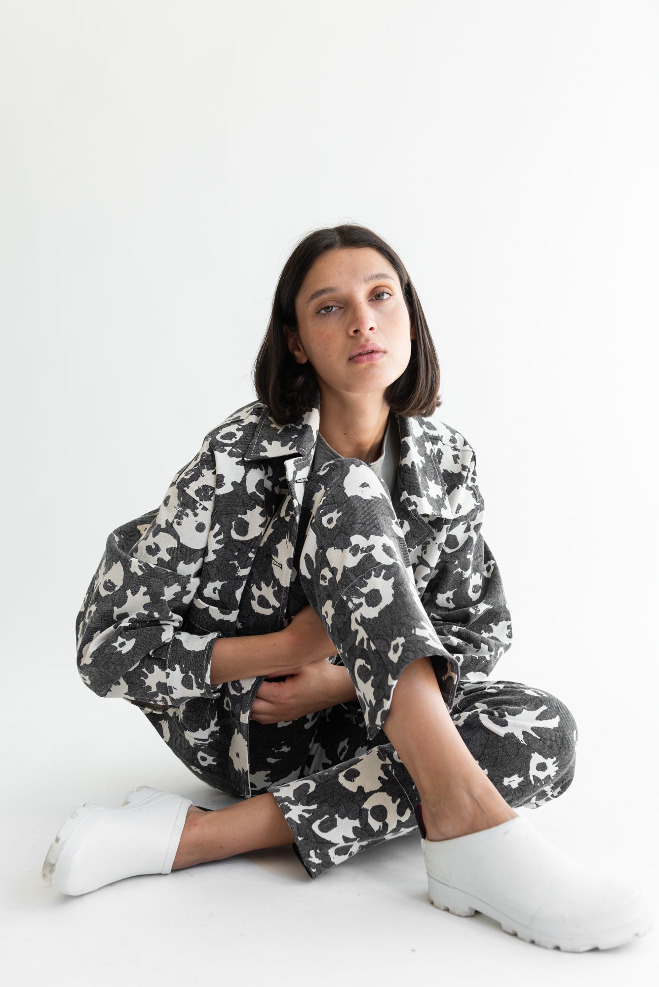 CHAQUETA OMI MESCLILLA ESTAMPADA