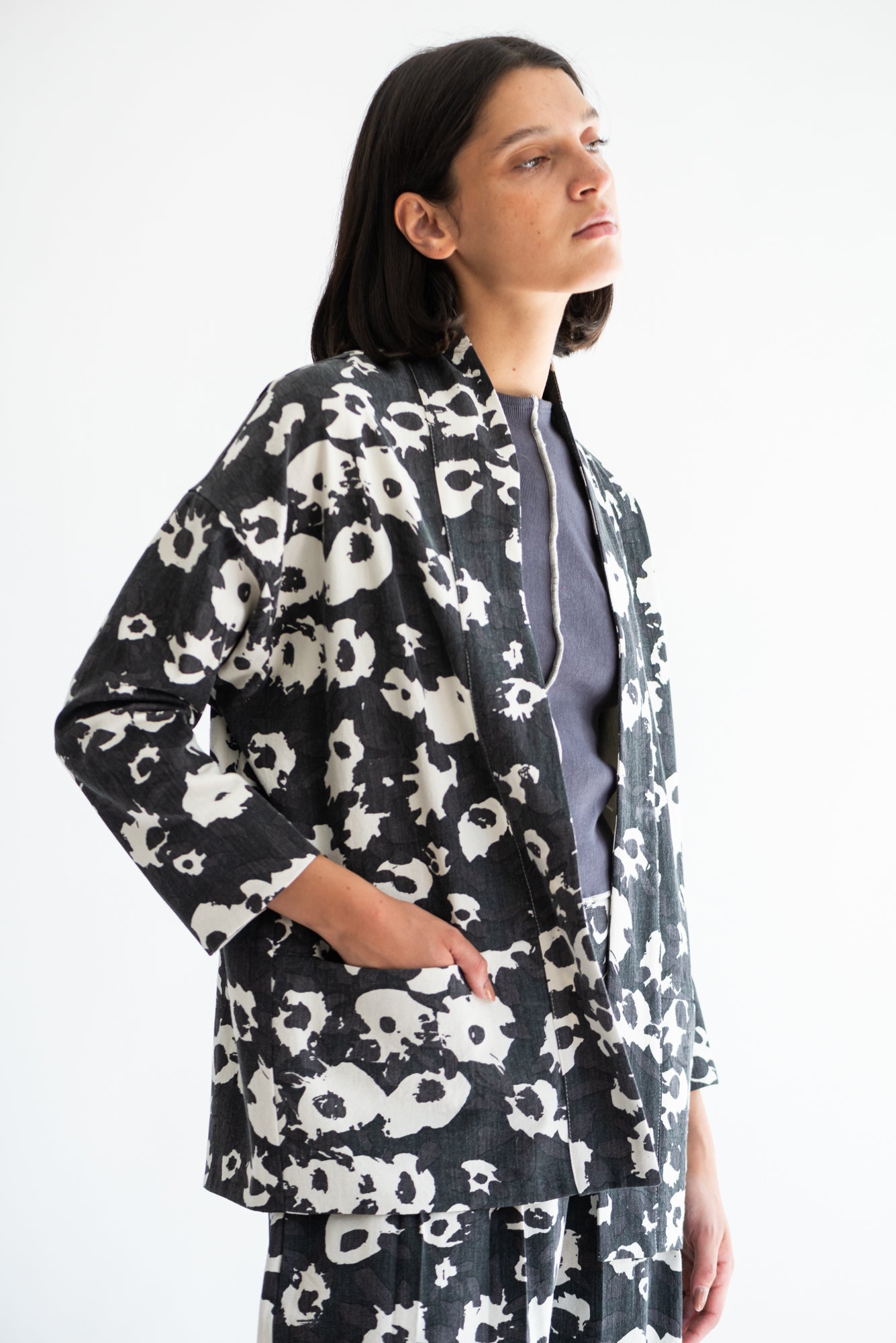 CHAQUETA KIMONO ALGODON ESTAMPADO