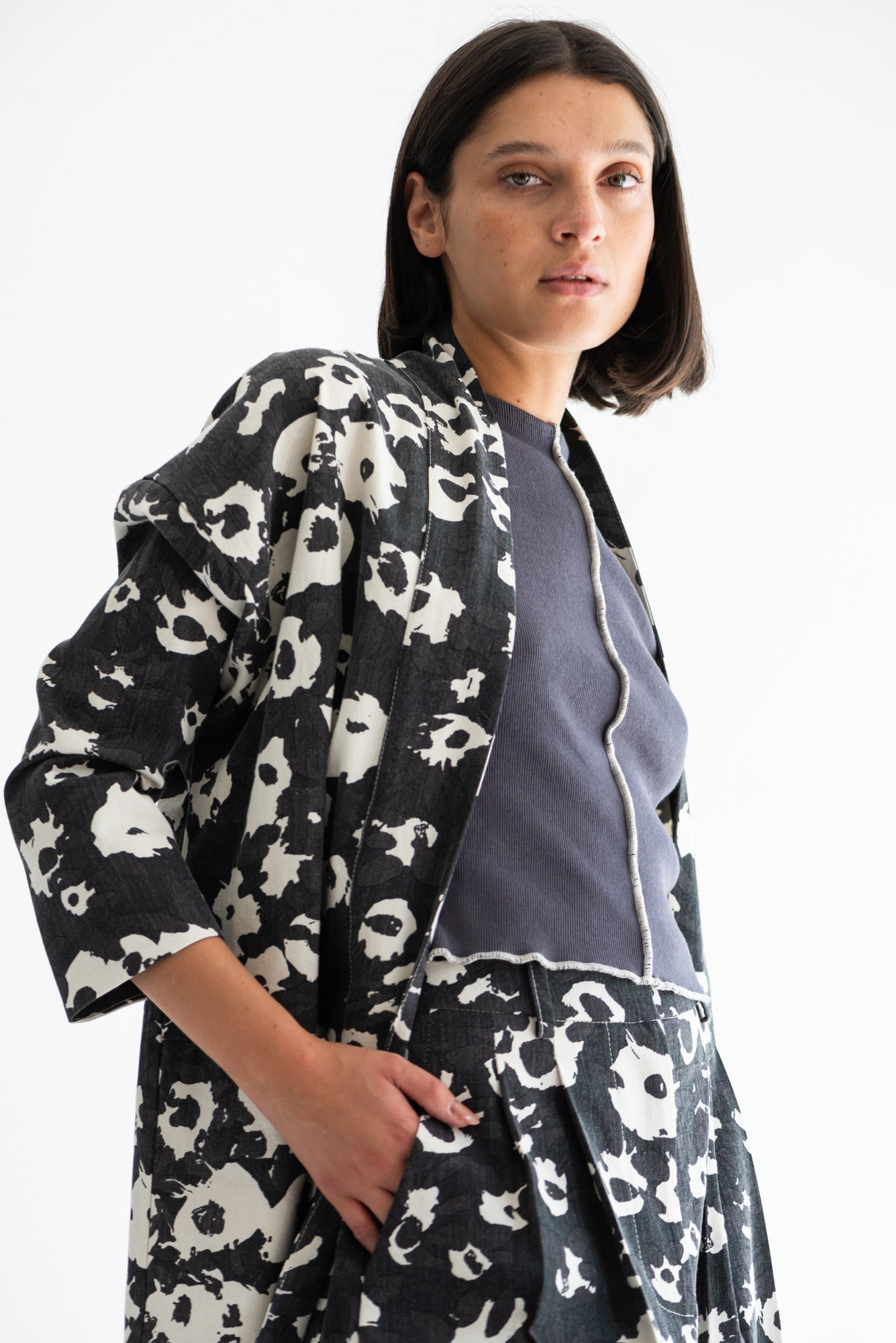 CHAQUETA KIMONO ALGODON ESTAMPADO