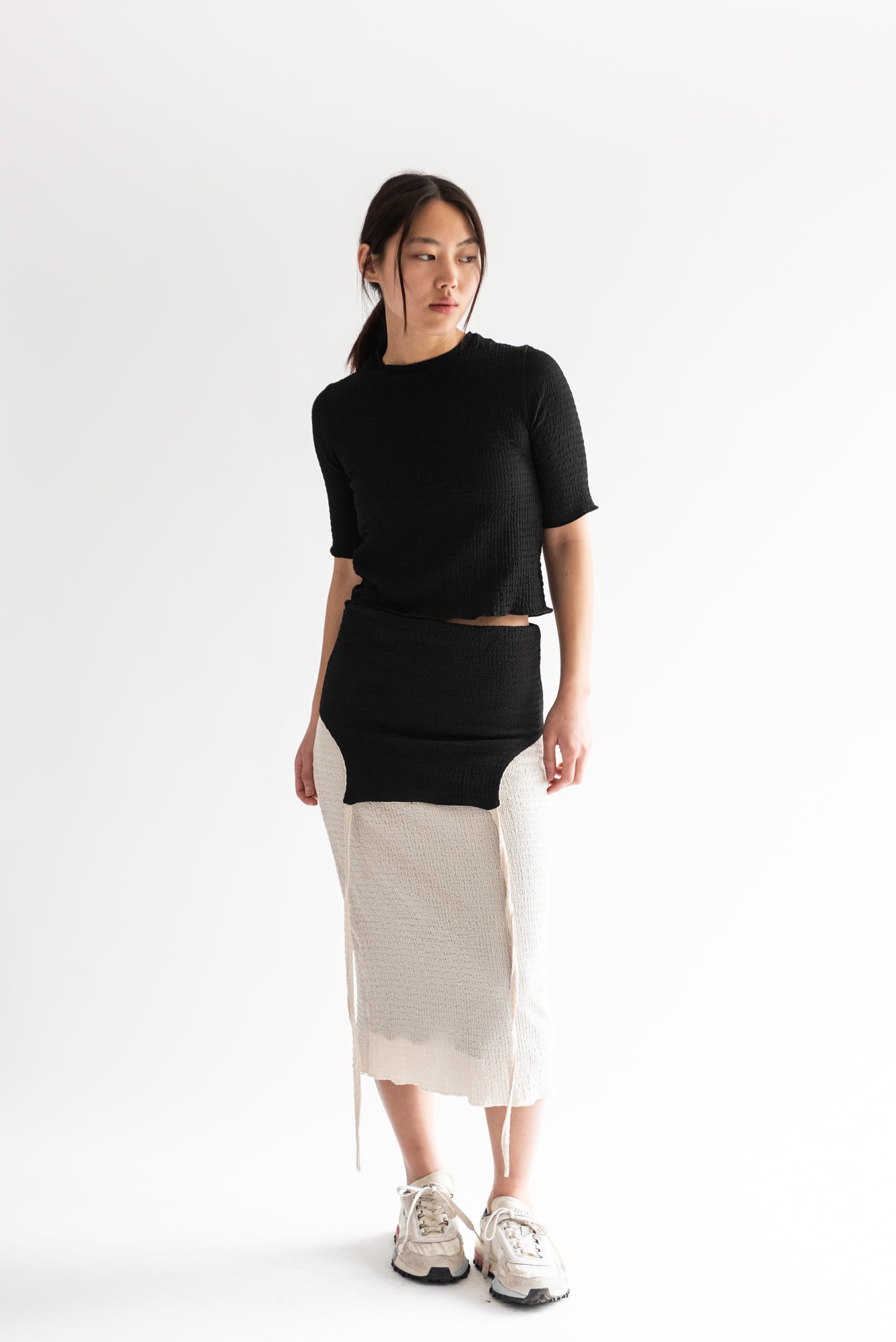 VESTIDO TIRANTES REVERSIBLE CRUDO/NEGRO