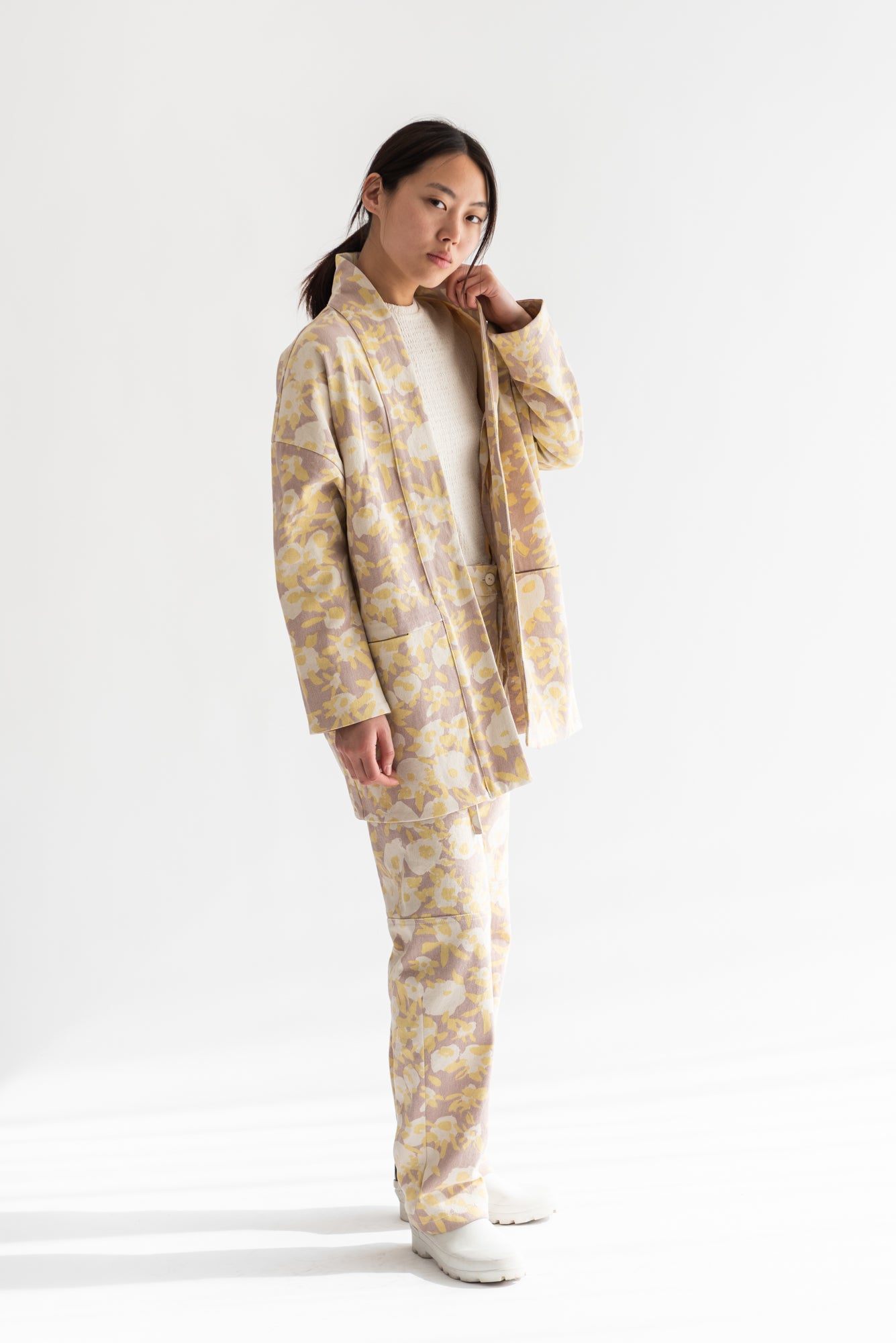 CHAQUETA KIMONO MEZCLILLA ESTAMPADA