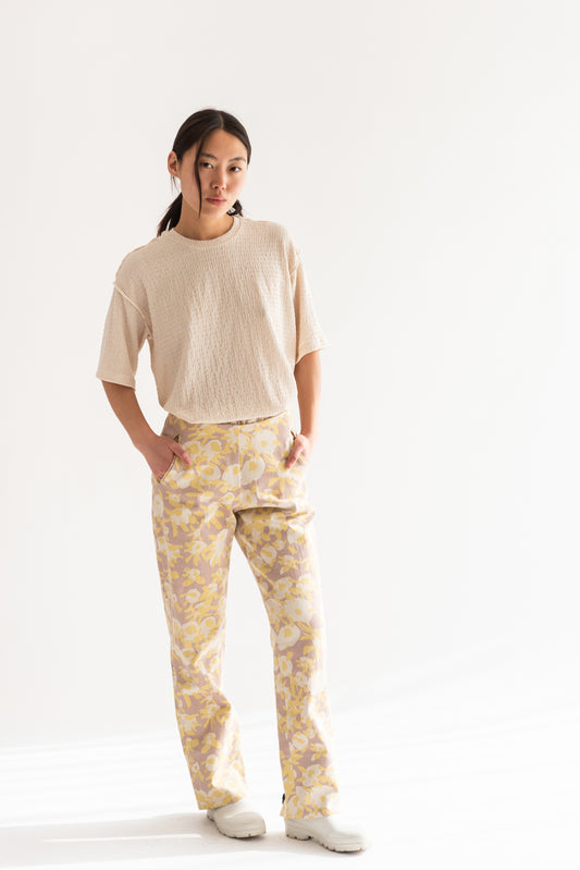 PANTALON LISA MEZCLILLA ESTAMPADA