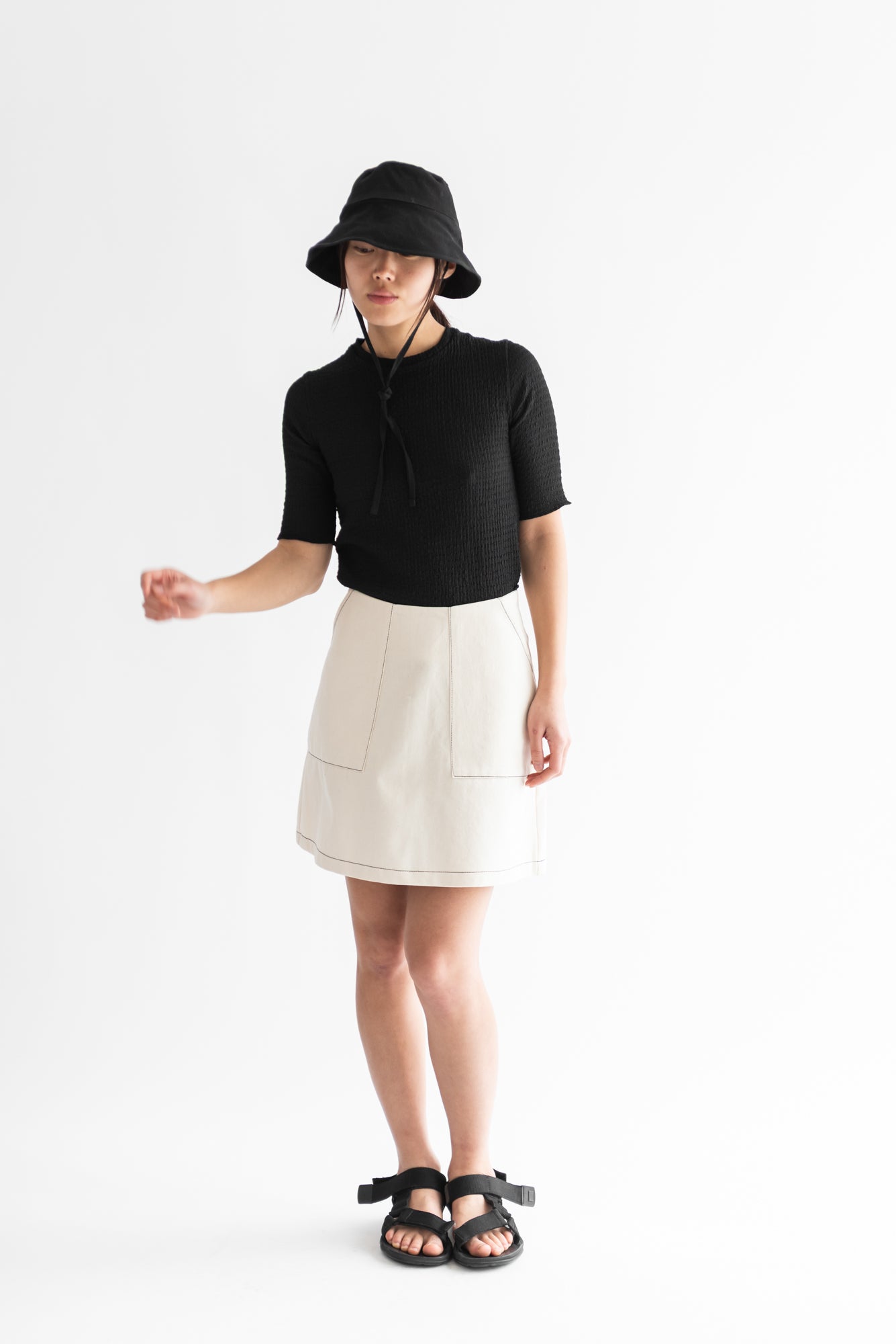 FALDA MINI MEZCLILLA CRUDO