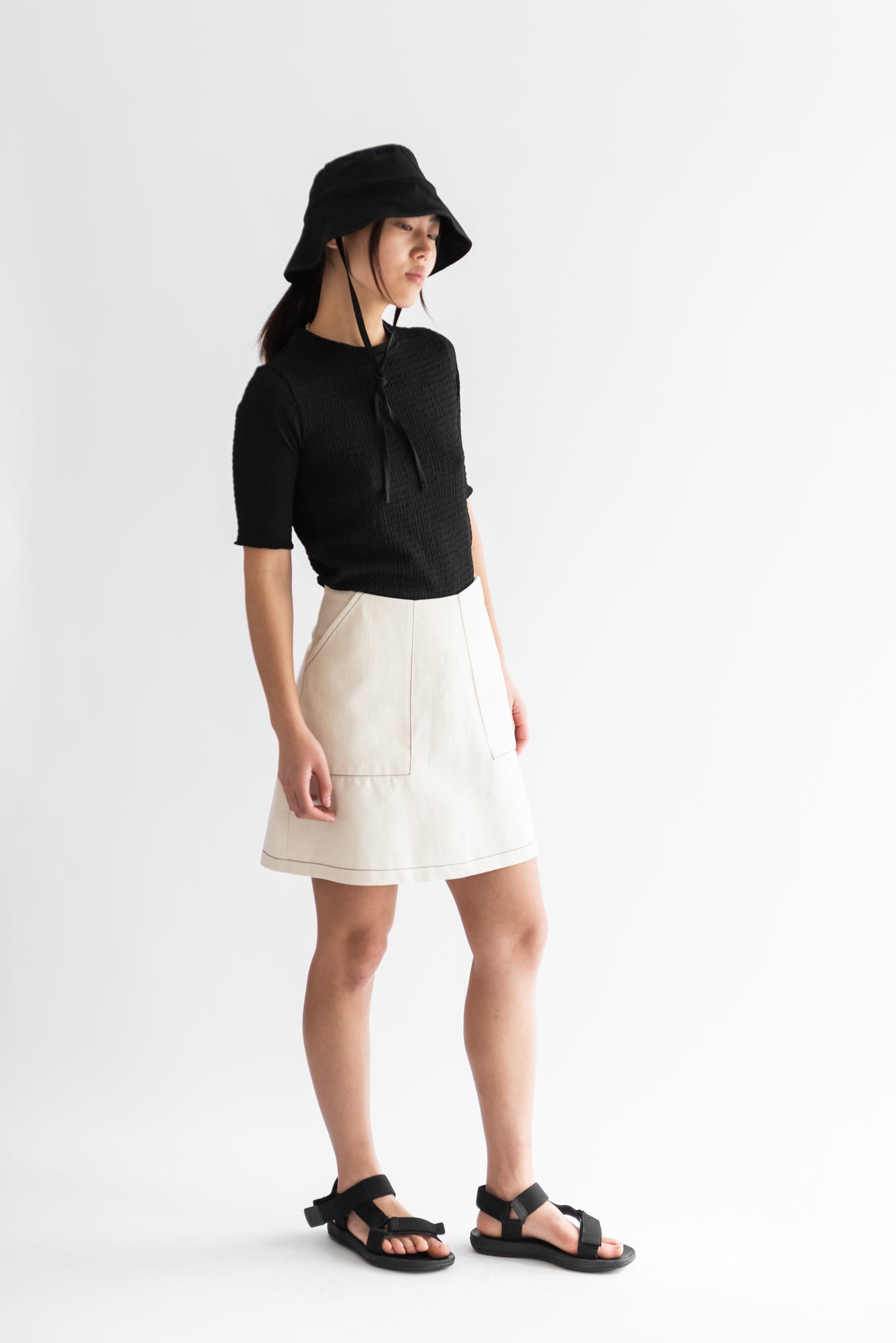 FALDA MINI MEZCLILLA CRUDO