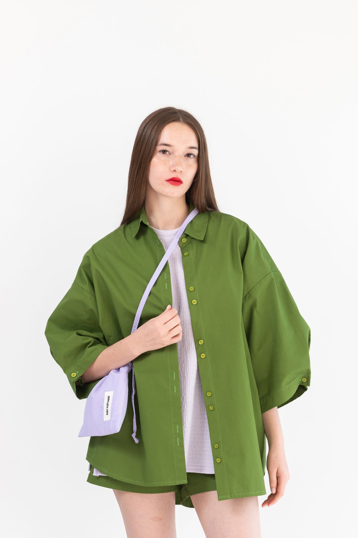 CAMISA 3/4 GABARDINA VERDE
