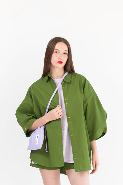 CAMISA 3/4 GABARDINA VERDE