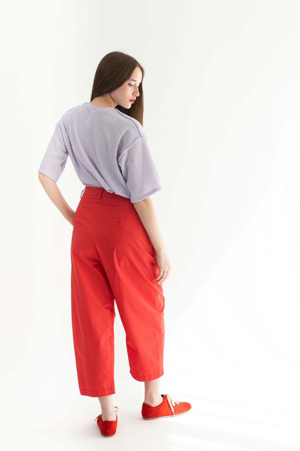 PANTALON ROMBO GABARDINA ROJO