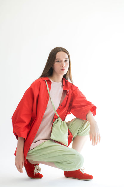 CAMISA 3/4 GABARDINA ROJA