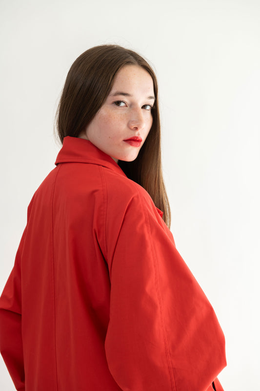 TRENCH ALGODON ROJO
