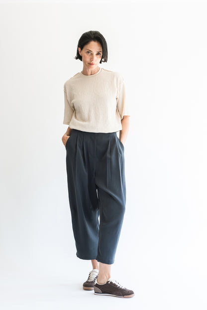 PANTALON ROMBO TENCEL AZUL