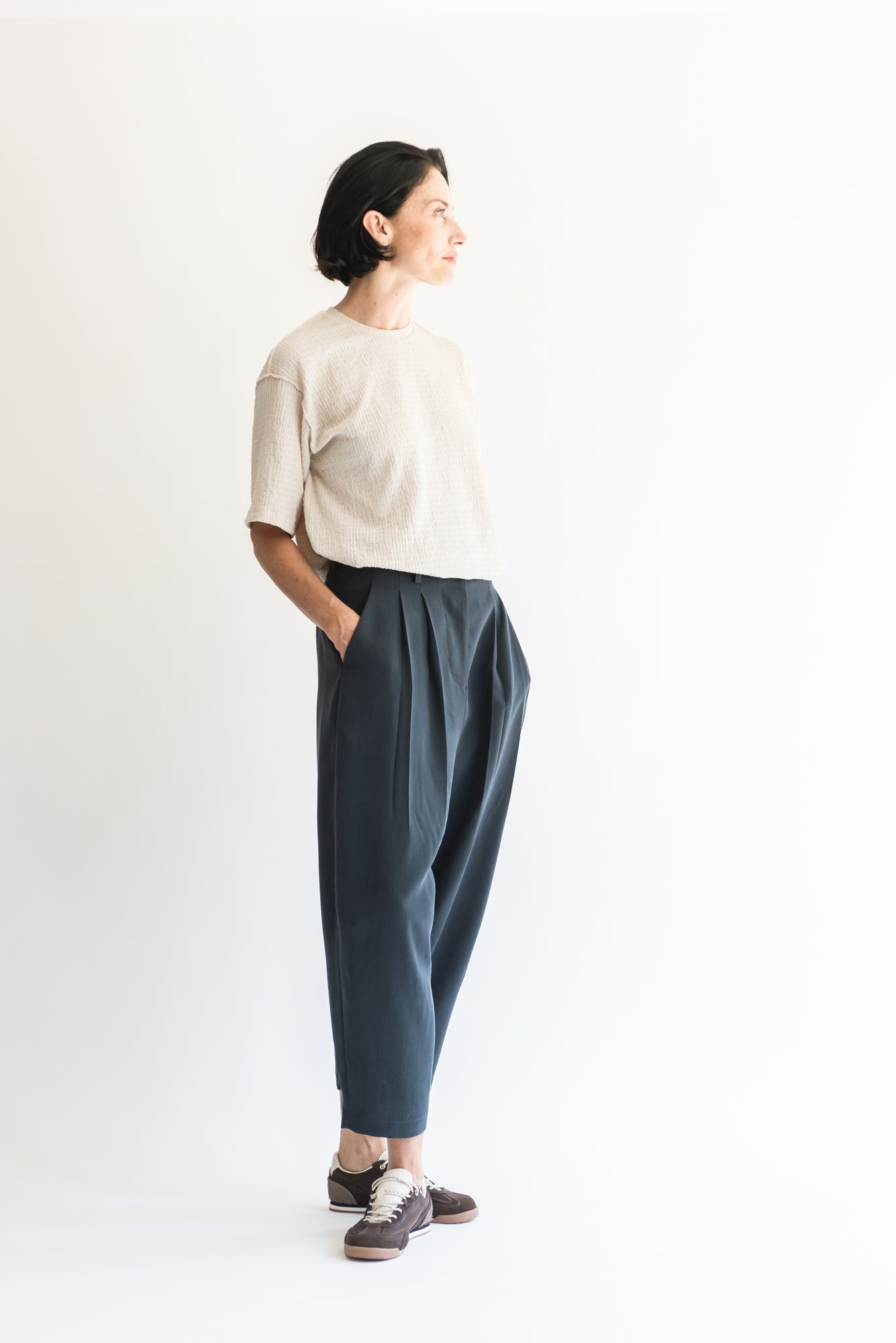 PANTALON ROMBO TENCEL AZUL