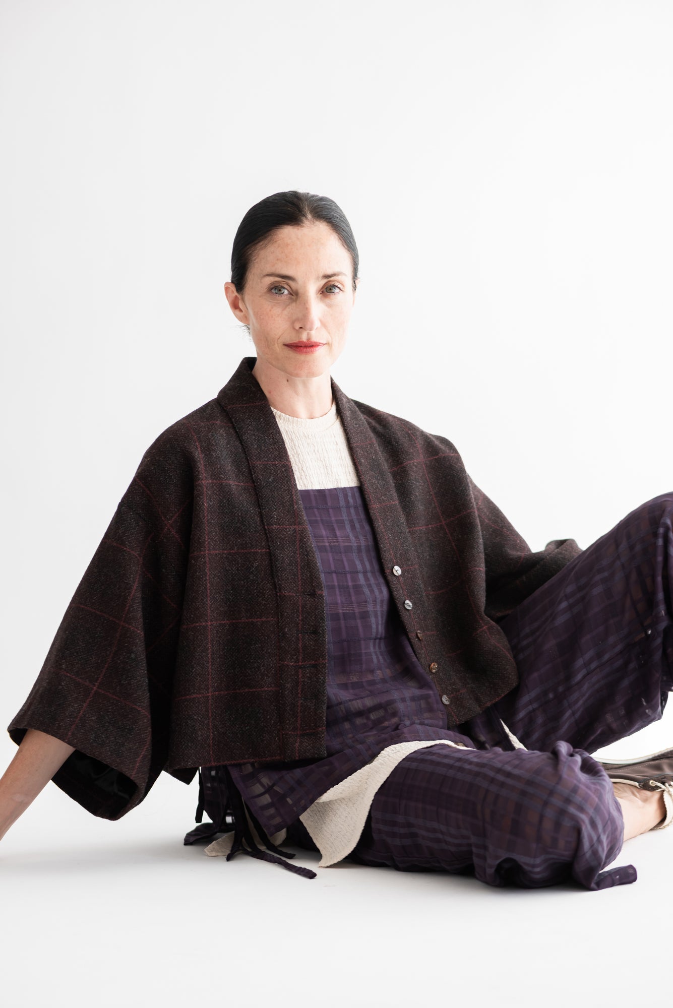 CHAQUETA KIMONO CORTA LANA CUADRILLÉ