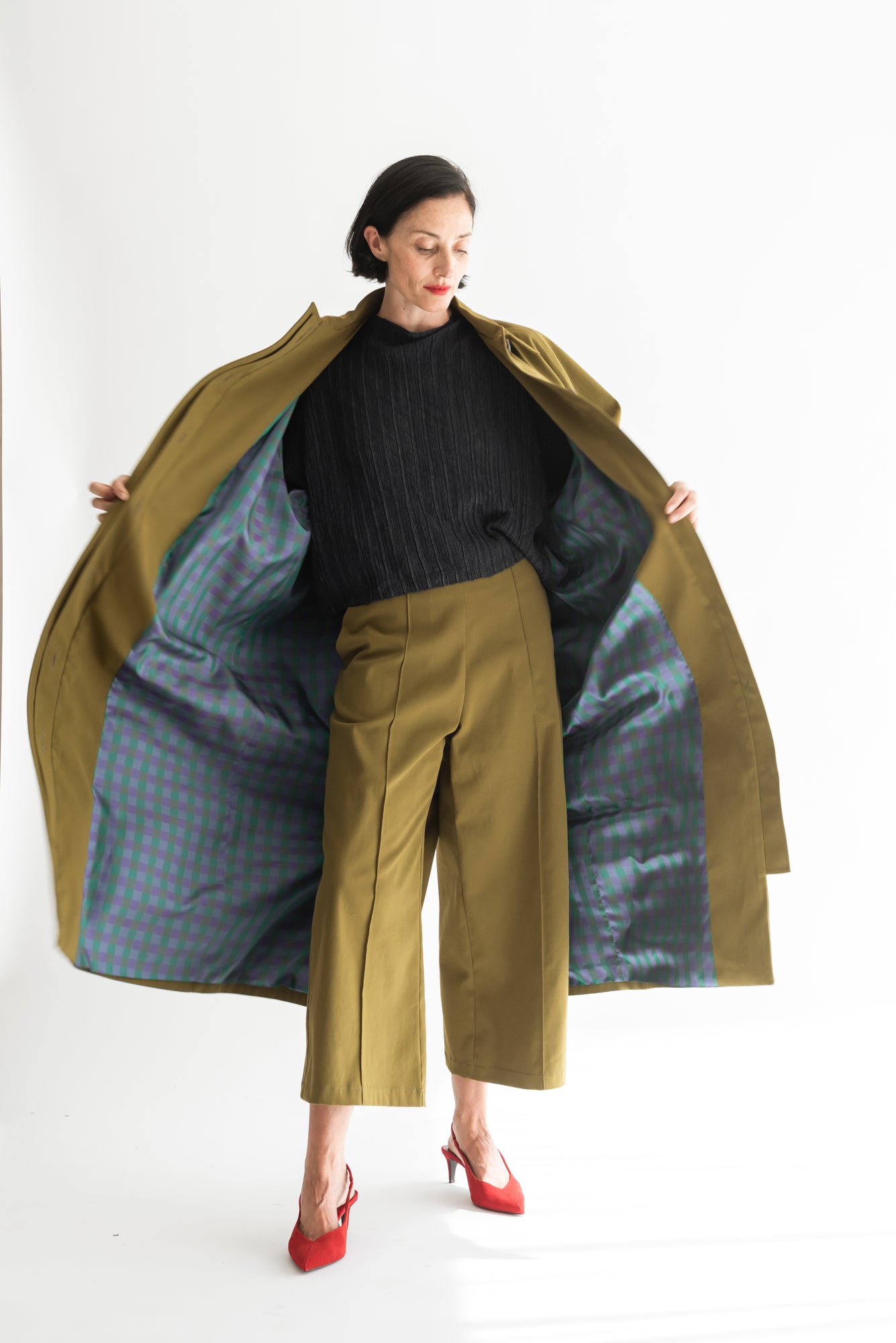 ABRIGO RAGLAN GABARDINA OLIVA