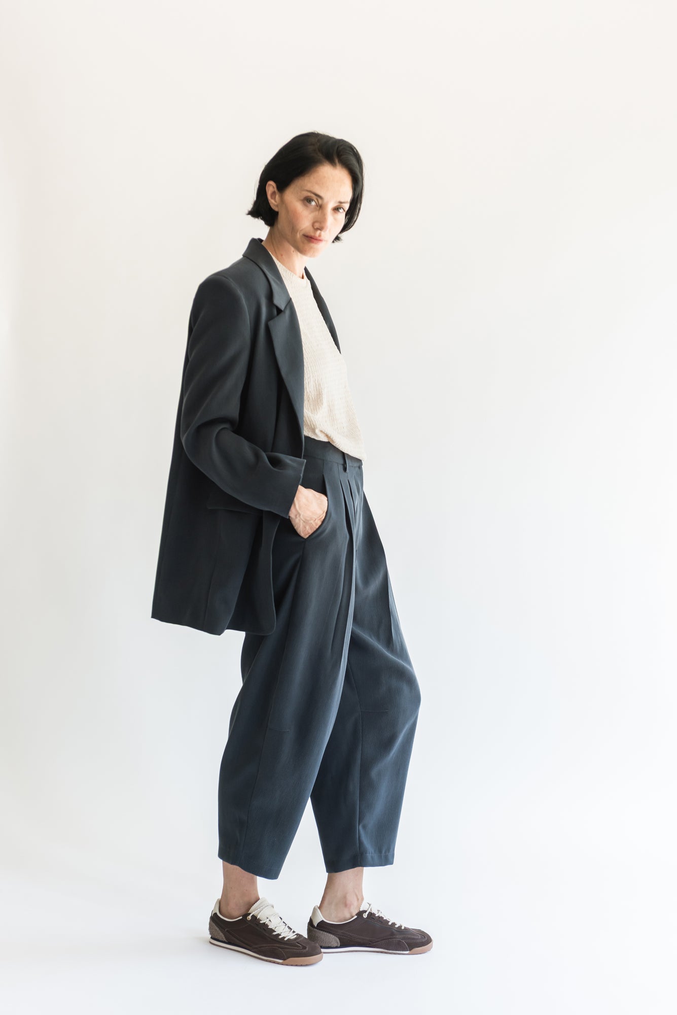 PANTALON ROMBO TENCEL AZUL