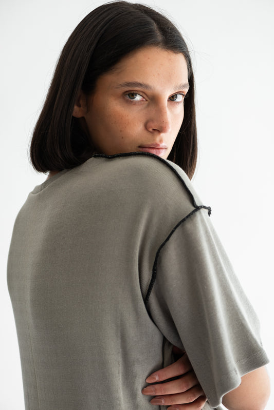POLERA MAXI PUÑO SALVIA