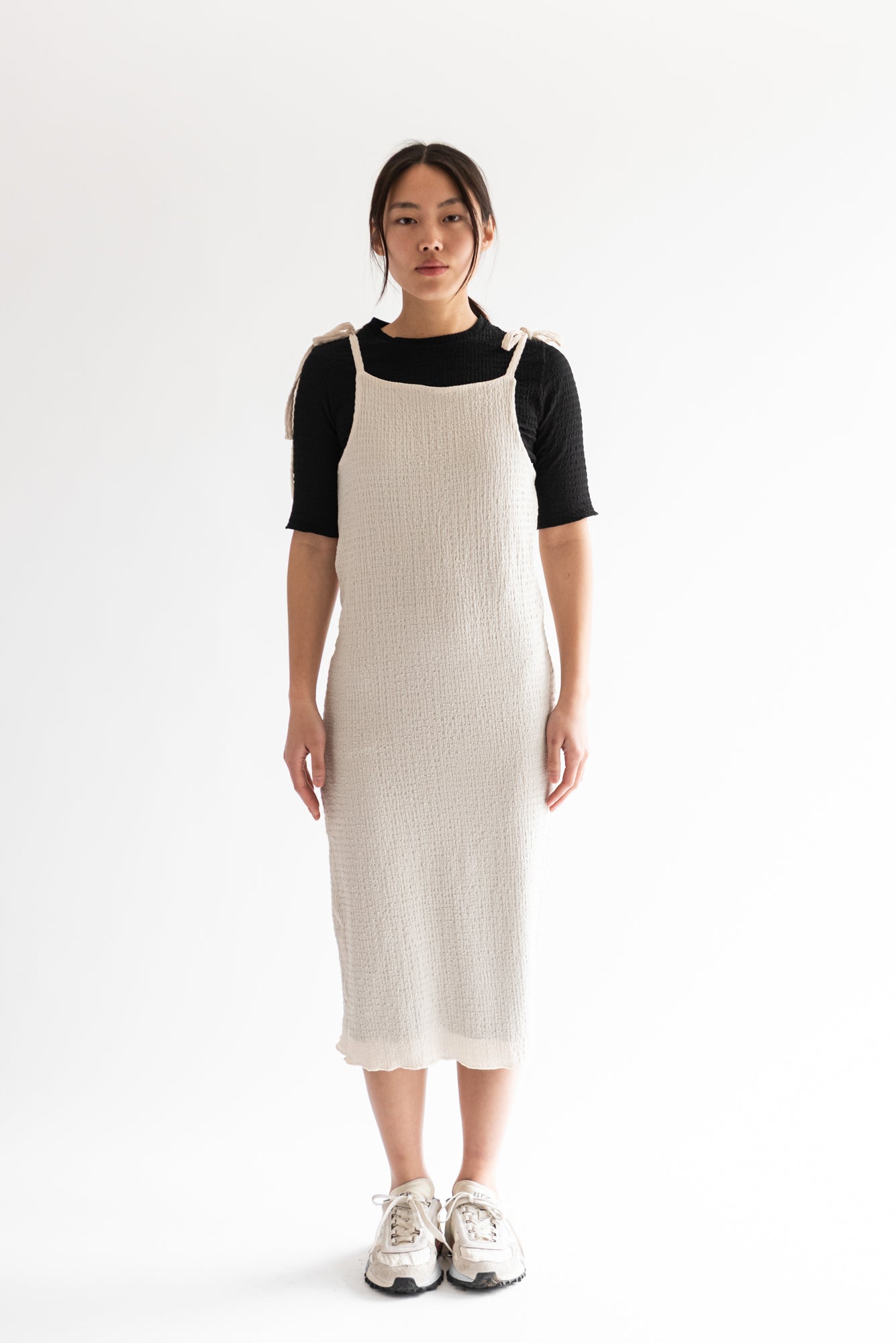 VESTIDO TIRANTES REVERSIBLE CRUDO/NEGRO