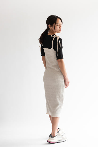 VESTIDO TIRANTES REVERSIBLE CRUDO/NEGRO