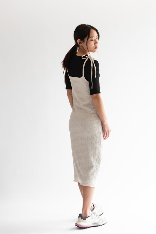 VESTIDO TIRANTES REVERSIBLE CRUDO/NEGRO