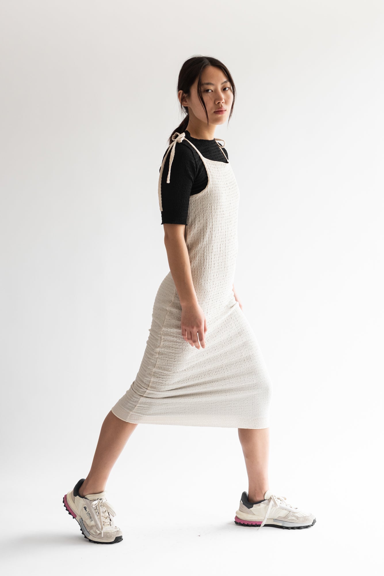 VESTIDO TIRANTES REVERSIBLE CRUDO/NEGRO