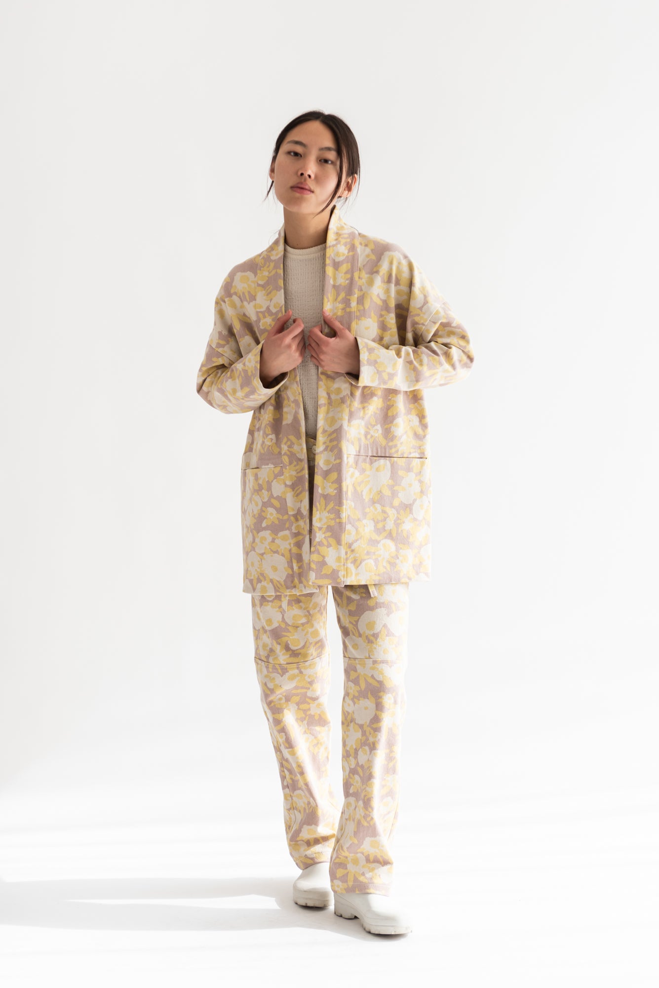 CHAQUETA KIMONO MEZCLILLA ESTAMPADA