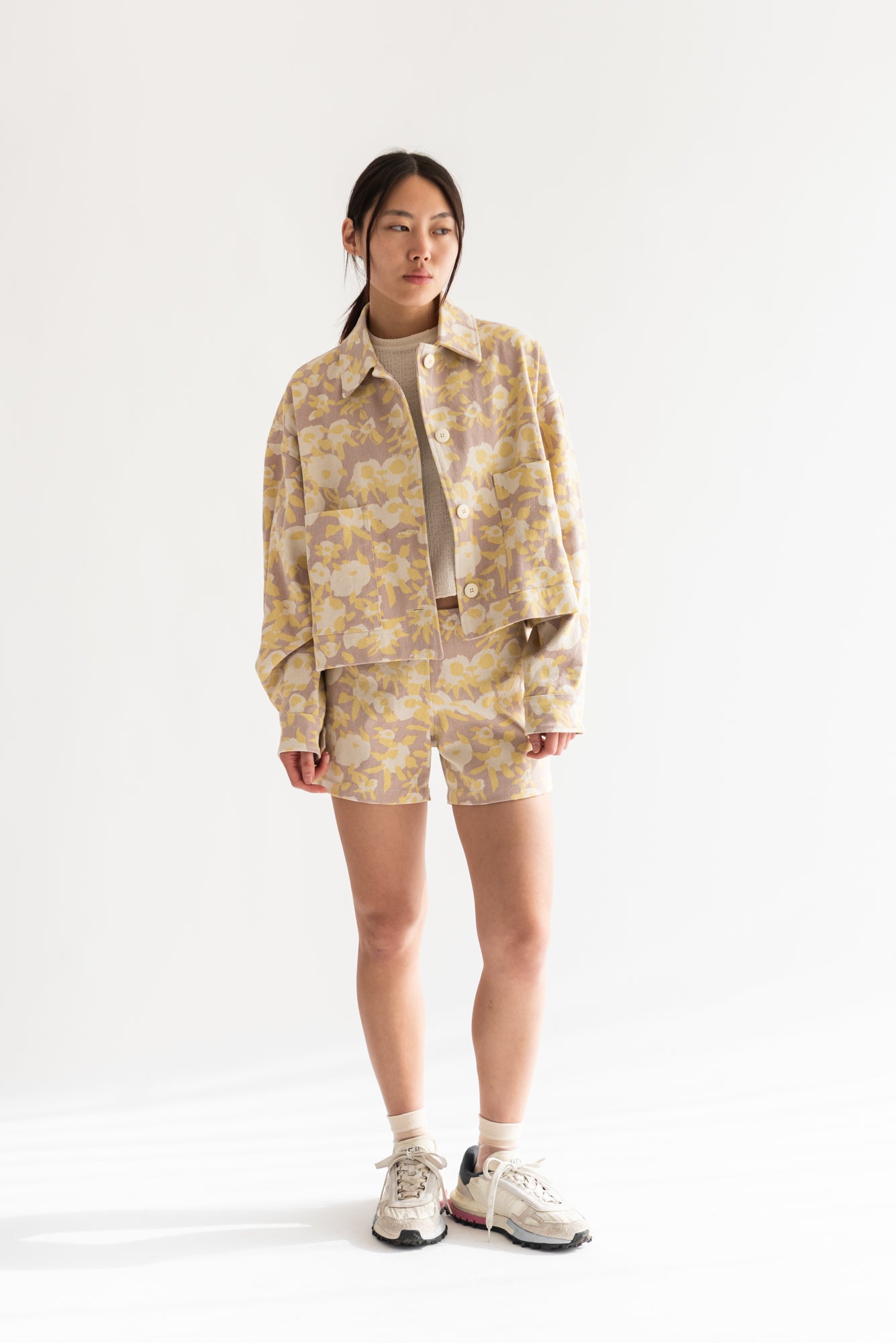 CHAQUETA OMI MESCLILLA ESTAMPADA