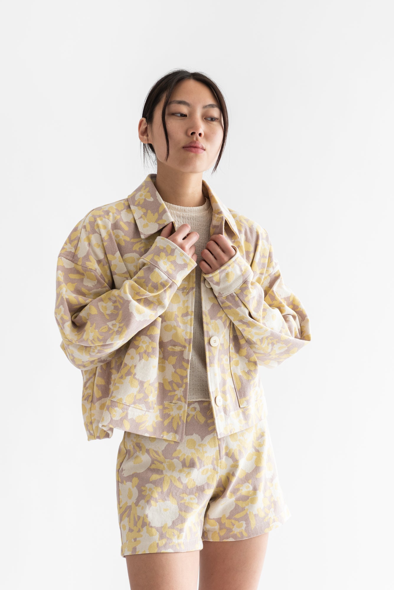 CHAQUETA OMI MESCLILLA ESTAMPADA