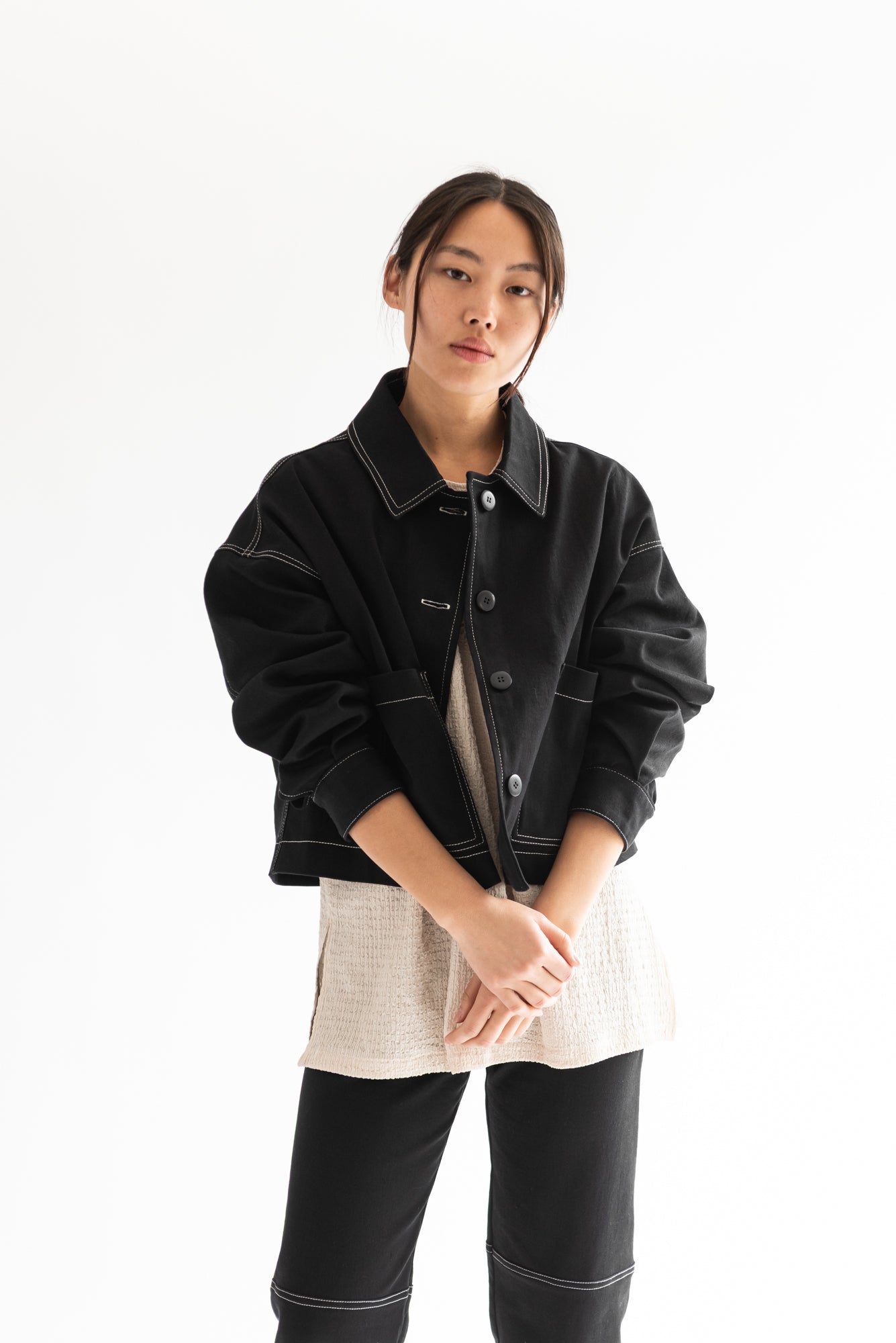 CHAQUETA OMI MESCLILLA NEGRO