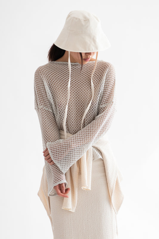 POLERA LIA ENCAJE BLANCO PERLA